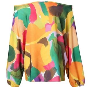 X4 - Abstract Off the Shoulder Blouse Large